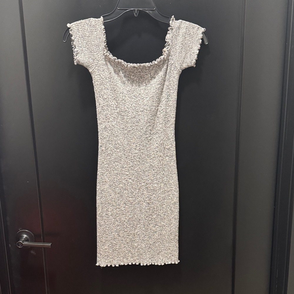 Better Be Textured Gray Mini Dress